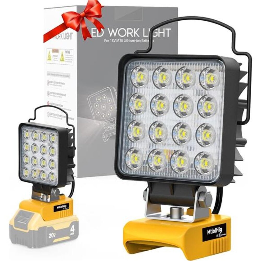 Cordless LED Work Light for Dewalt 18v 20v Battery, 48W 4800Lumens Underhood
